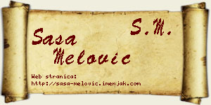 Saša Melović vizit kartica